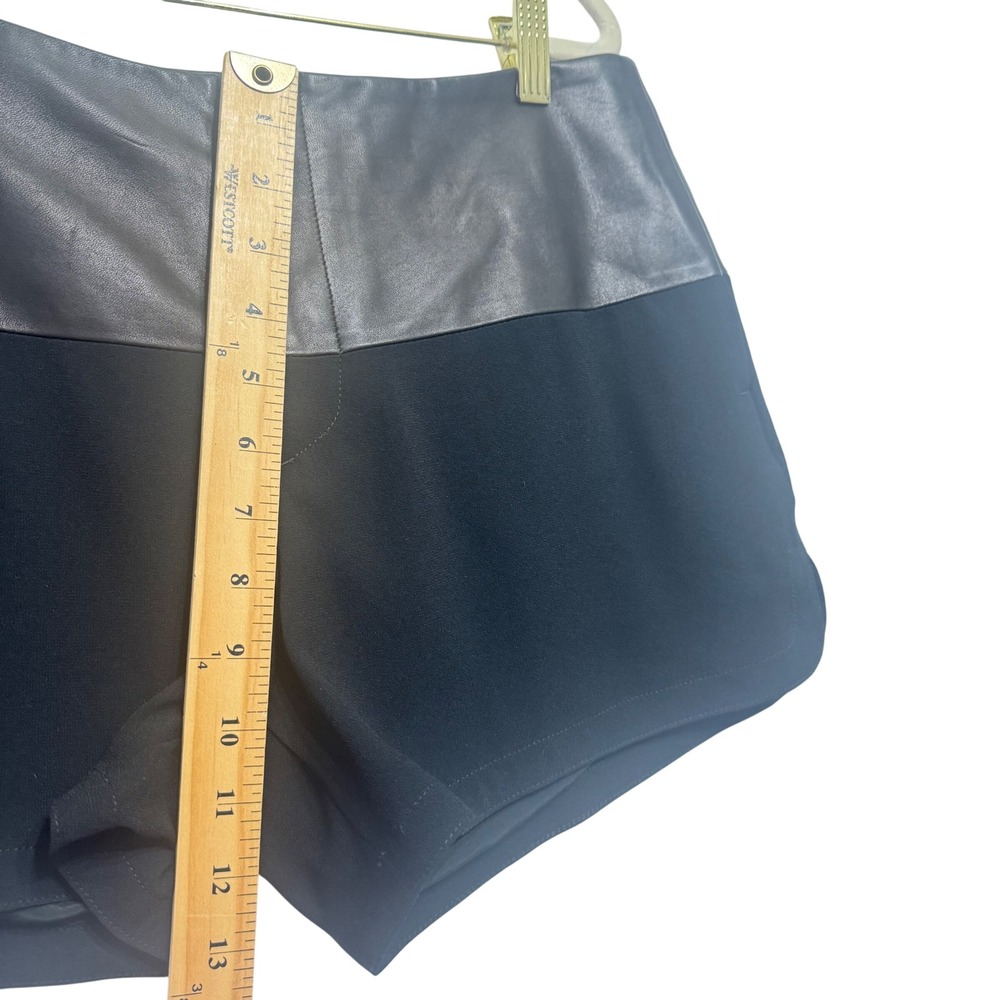 Rag‎ & Bone Kelly Lamb Leather Shorts Womens 6 Black New Mixed Media High Rise - Picture 8 of 13